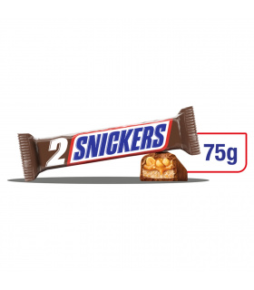 Snickers Baton z nadzieniem i orzeszkami ziemnymi w karmelu i czekoladzie 75 g (2 x 37,5 g)