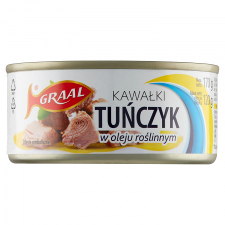 Graal Tuńczyk kawałki w oleju roślinnym 170 g