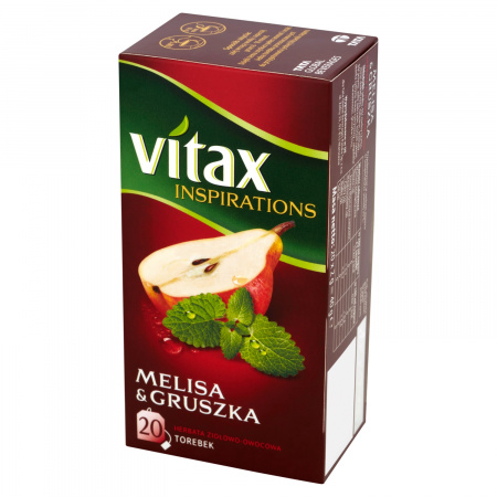 Vitax Inspirations Melisa and Gruszka Herbata ziołowo-owocowa 40 g (20 torebek)