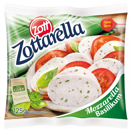 Zott Zottarella Ser Mozzarella bazylia 125 g