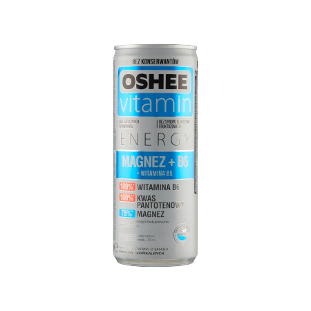 Oshee Vitamin Energy Napój gazowany o smaku owoców tropikalnych 250 ml