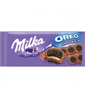 Milka Oreo Ciastka kakaowe i nadzienie mleczne o smaku waniliowym na czekoladzie mlecznej 92 g